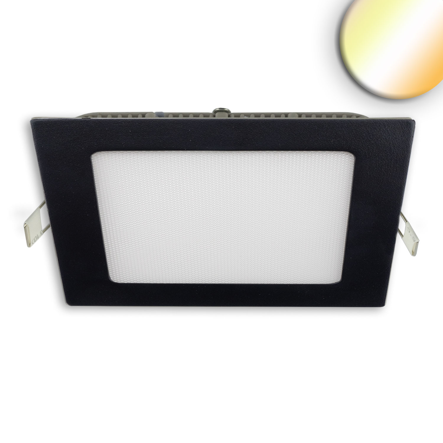 ISOLED LED Downlight 18W eckig ultraflach schwarz 225x225mm ColorSwitch 3000|3500|4000K dimmbar