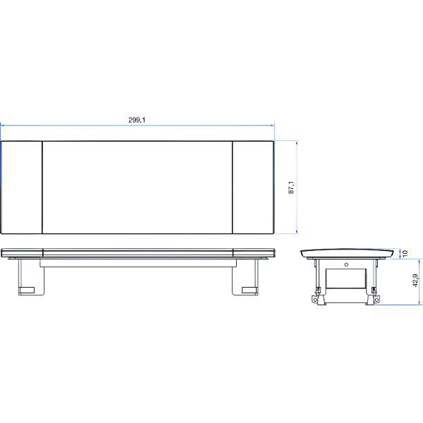 BACHMANN Steckdosenbox Power Frame Cover DATA L: 299,1 mm, B: 87,1 mm Alu