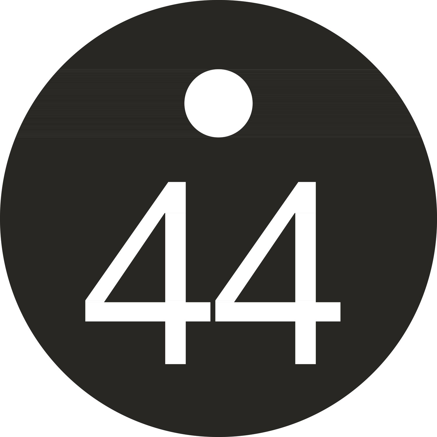Schlüsselnummer - ø 25, Nummer 44, Aluminium schwarz eloxiert