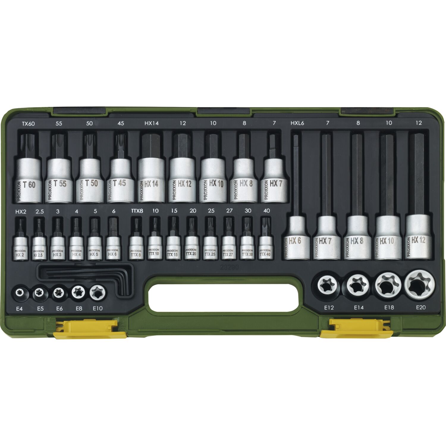 Proxxon Steckschlüssel-Satz 1/4"+1/2" Torx/Innensechskant 42-teilig