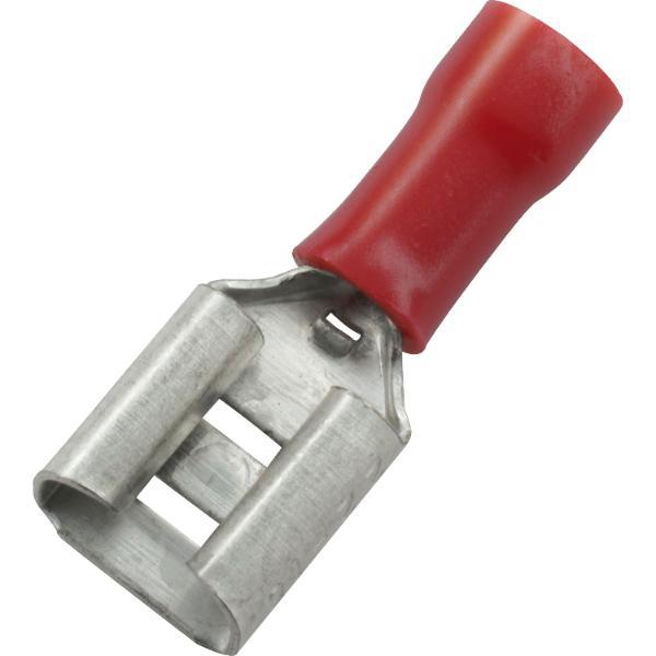 Flachsteckhülse 4,8x0,5 Querschnitt 0,5 - 1,5 mm² isoliert rot