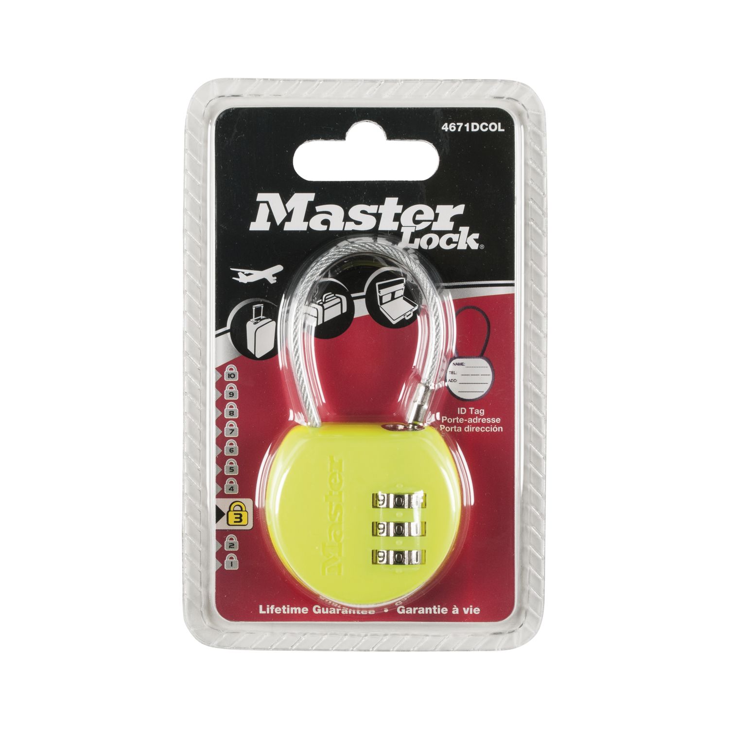 Master Lock Kabelschloss 4671 EURDCOL mit Zahlenkombination, bunt, SB