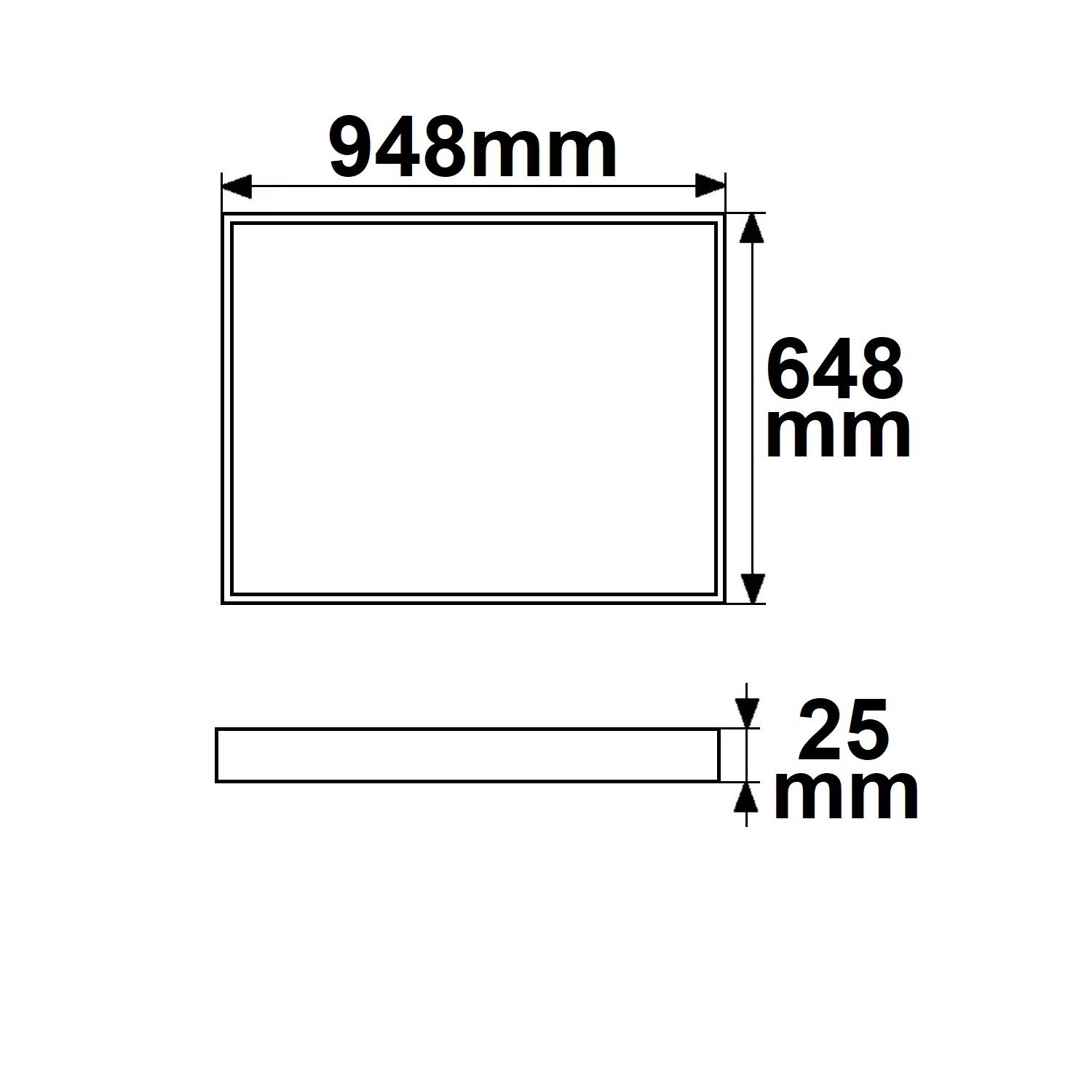 ISOLED LED Leuchtrahmen H25 Innenformat 592x892mm 62W weißdynamisch CRI92