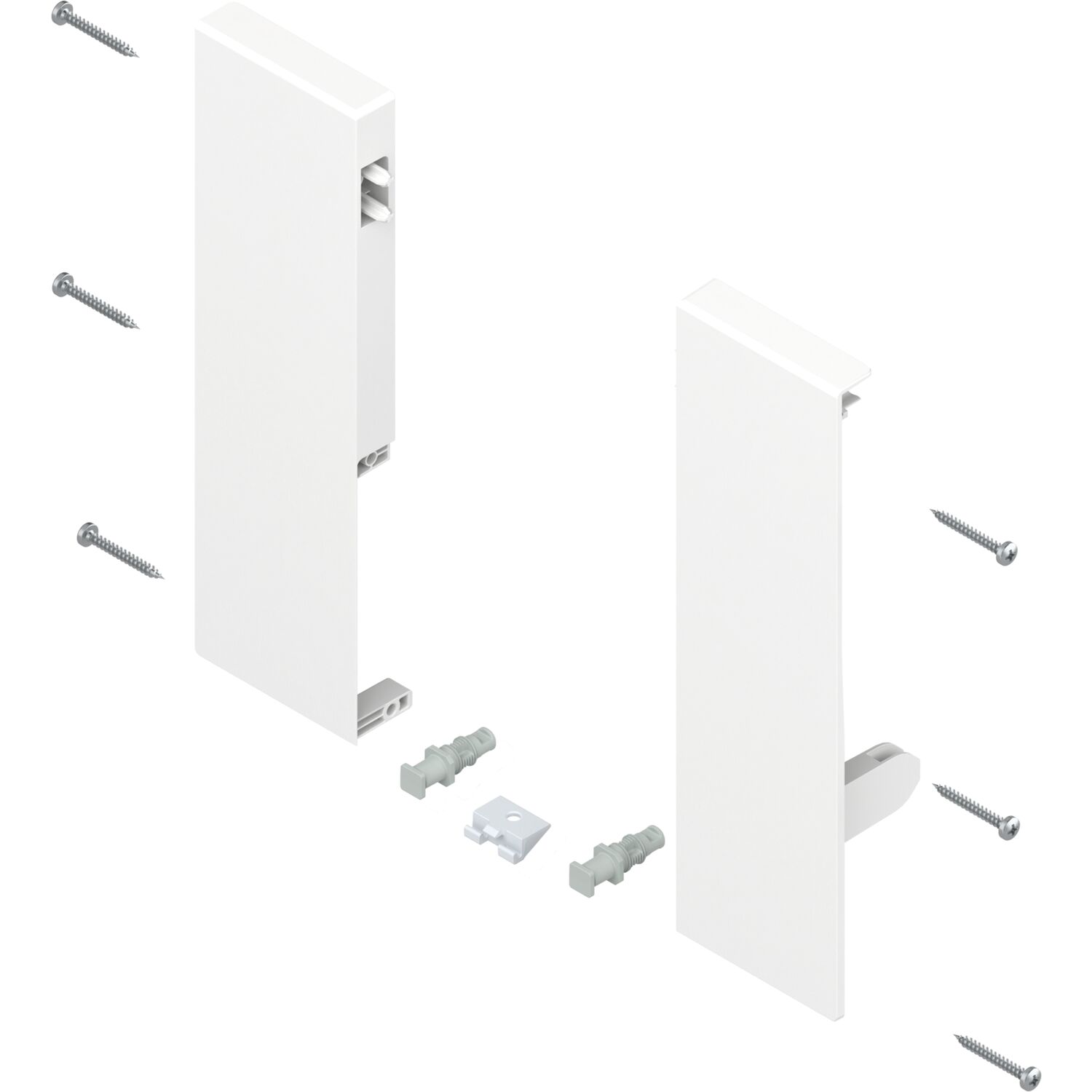 blum TANDEMBOX antaro Fronthalter Höhe D, Kunststoff Seidenweiß