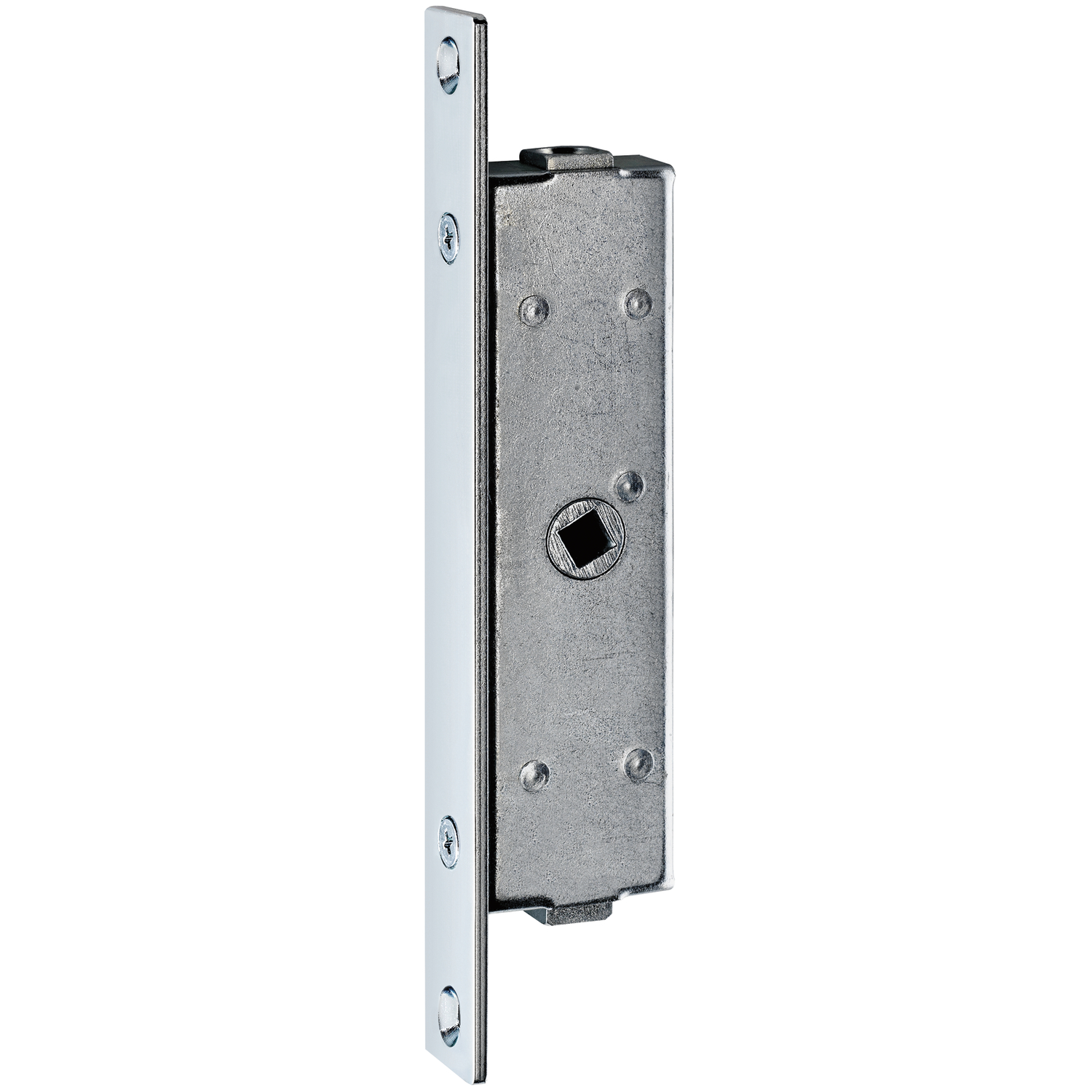 Fuhr Einbauriegel mit Stulp 196 x 24 x 3 mm, Innengewinde M 10, DM 23, verzinkt