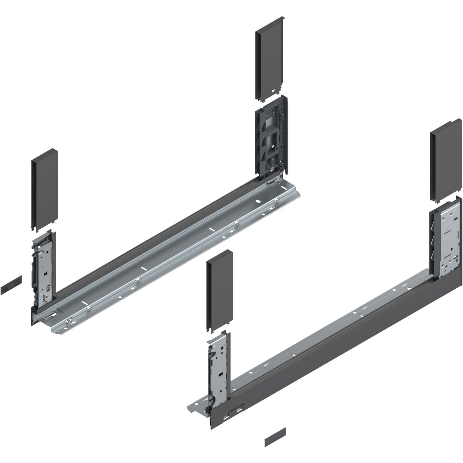 blum LEGRABOX free, Zarge Höhe C, NL 600, Oriongrau-matt