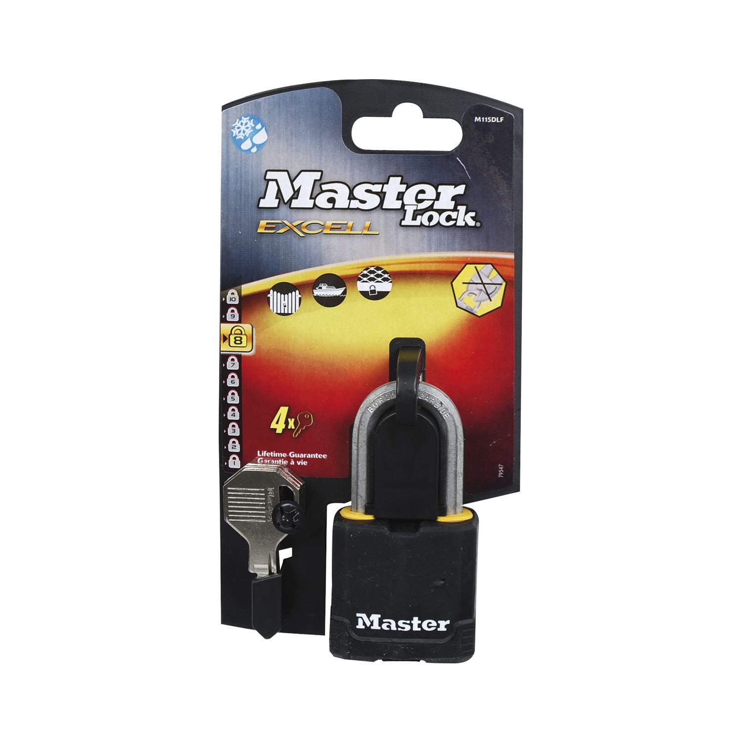 Master Lock Vorhangschloss Excell M115EURDLF 49mm,Stahl m. RS,verschiedensp. SB