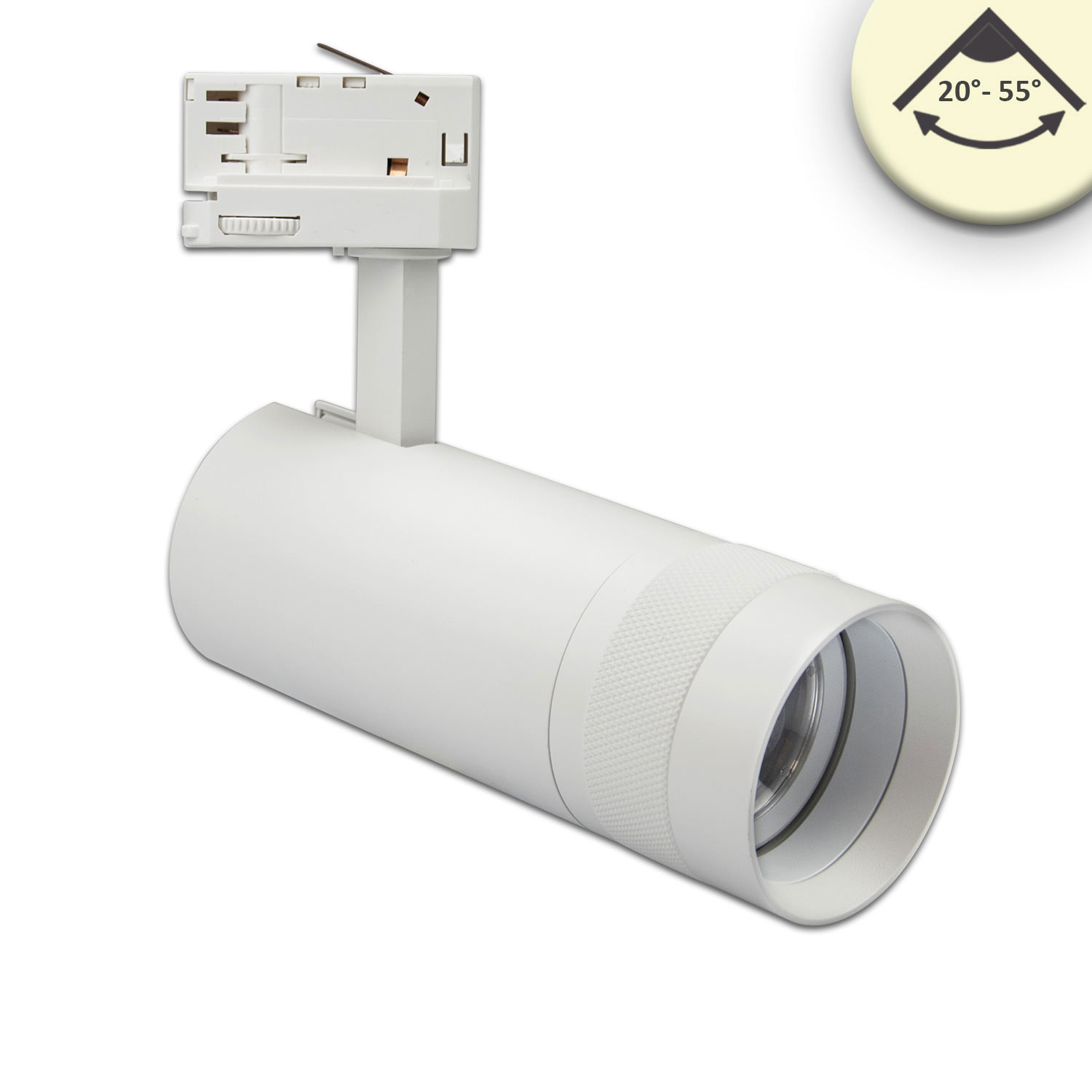ISOLED 3-Phasen Schienen-Strahler fokussierbar 24W 20°-55° weiß matt 3000K