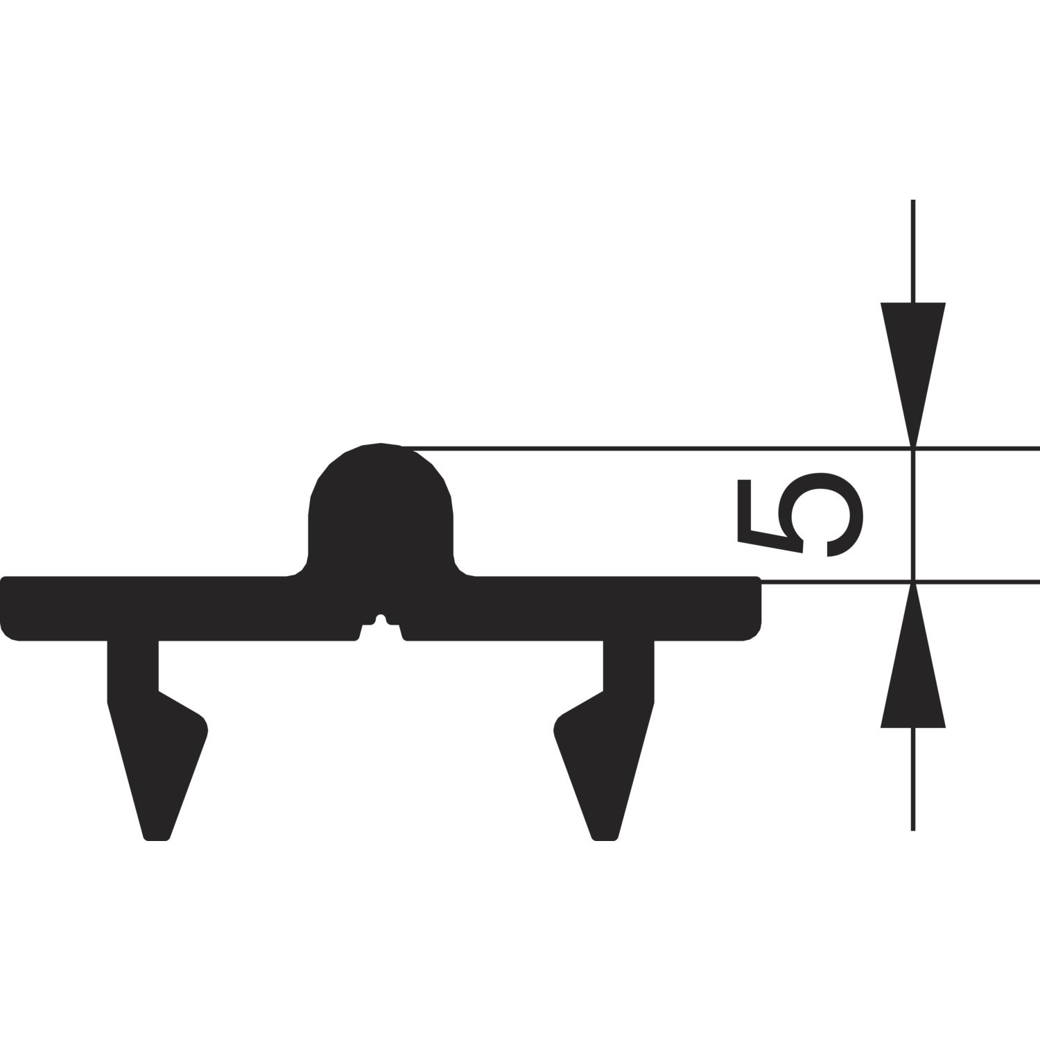 GU HS Laufschiene 5 P1636 für Bodenschwelle L=5000 mm silber eloxiert