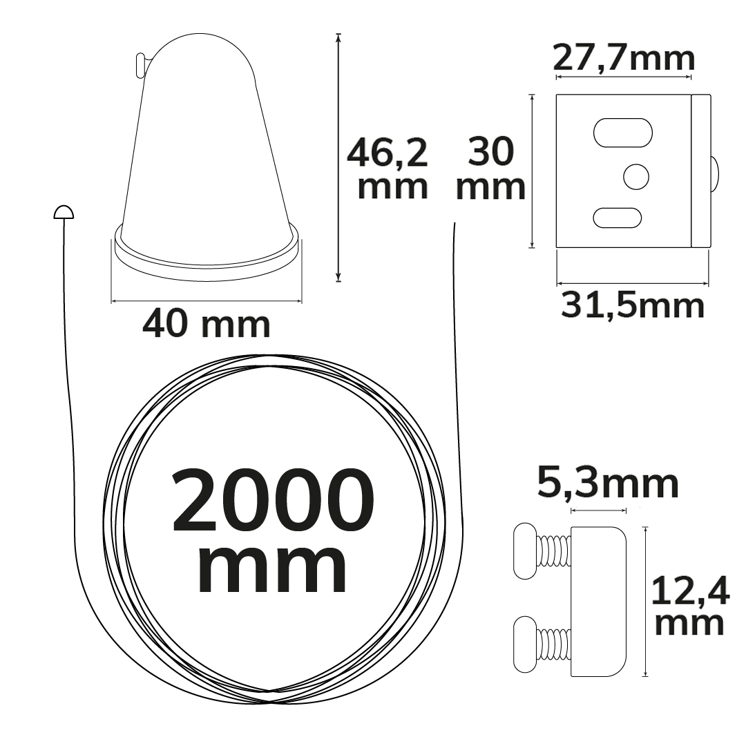 ISOLED 3-Phasen S1 Seilabhängung 10-200cm schwarz