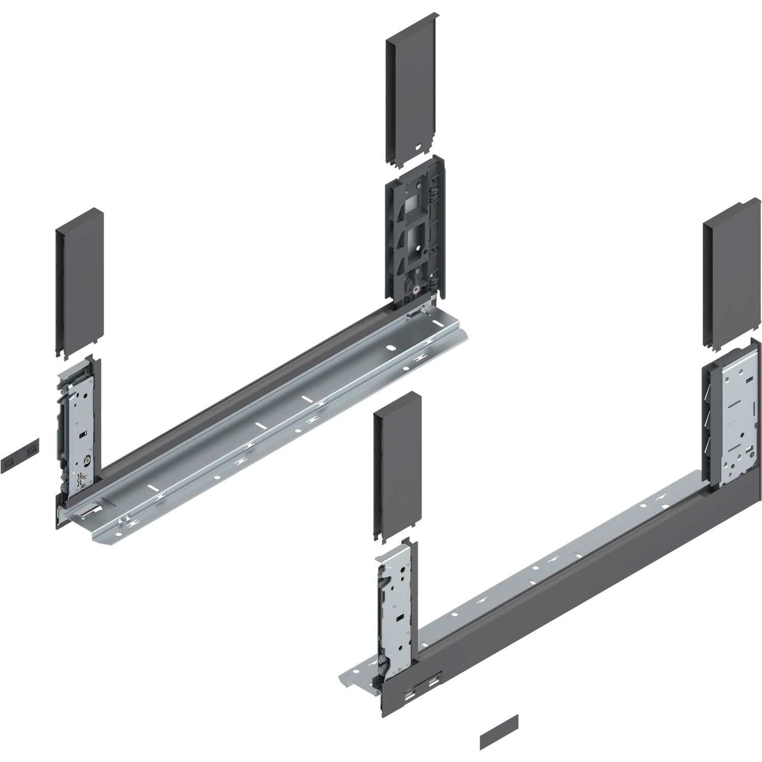 blum LEGRABOX free, Zarge Höhe C, NL 500, Oriongrau-matt