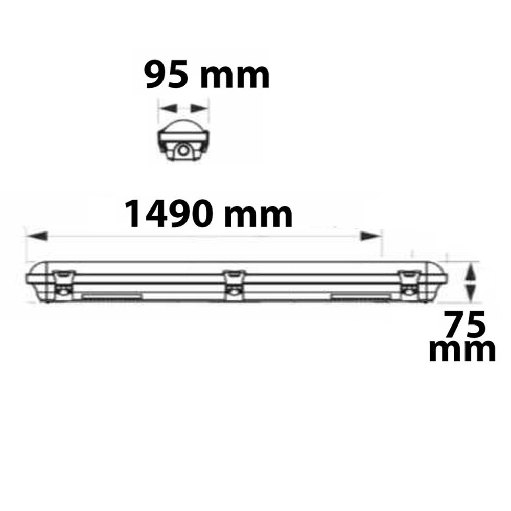 ISOLED LED Wannenleuchte 150cm IP65 PowerSwitch 35-60W ColorSwitch 3000|4000|5000K