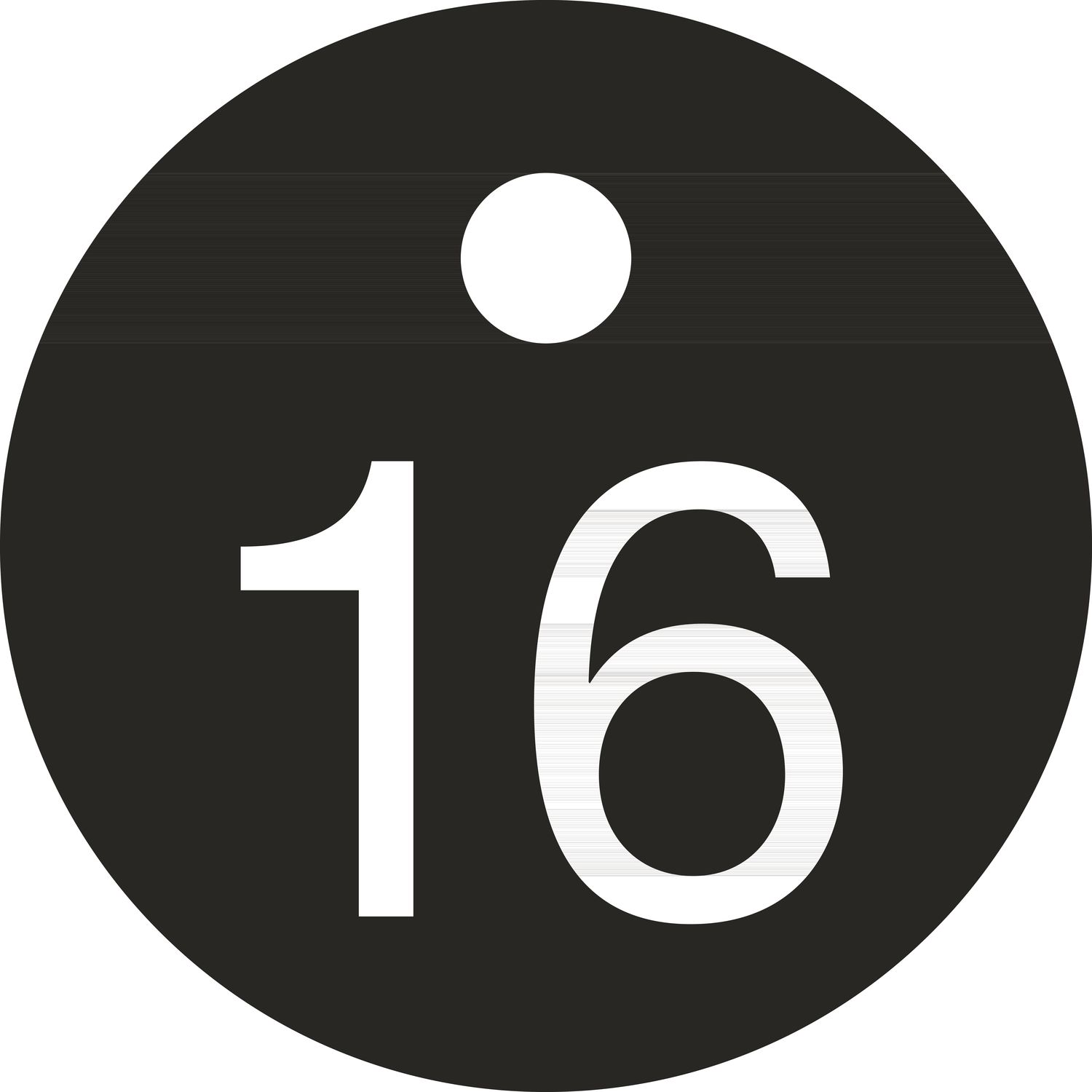 ninka Schlüsselnummer - ø 25, Nummer 16, Aluminium schwarz eloxiert