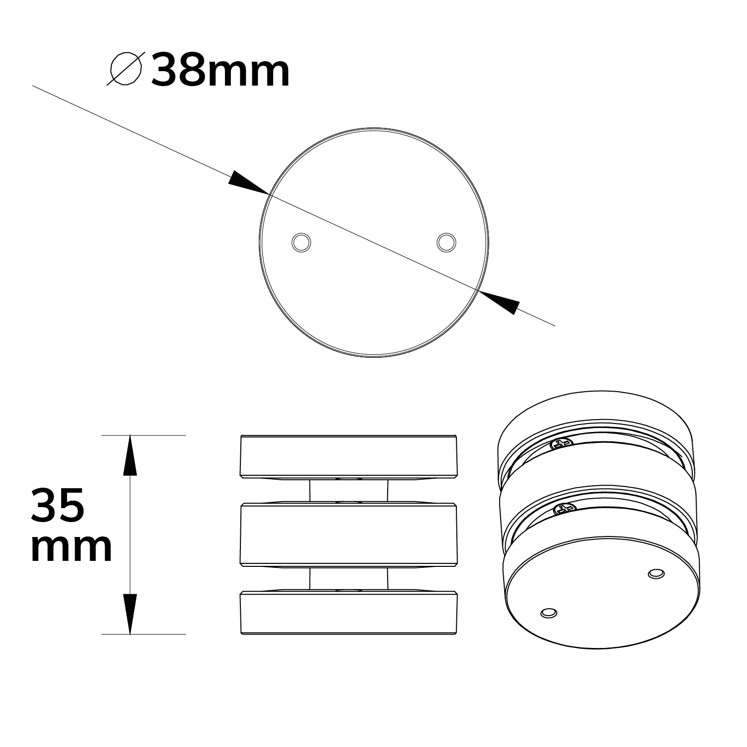 ISOLED Track48 Multi X Basismodul für Aufbauschiene weiß max. 6A 4-polig
