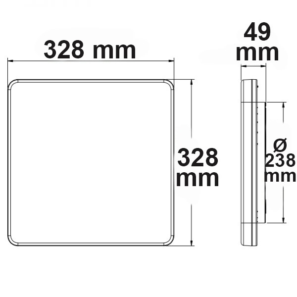 ISOLED LED Decken/Wandleuchte mit HF-Bewegungssensor 24W weiß eckig IP54 ColorSwitch 3000|4000K