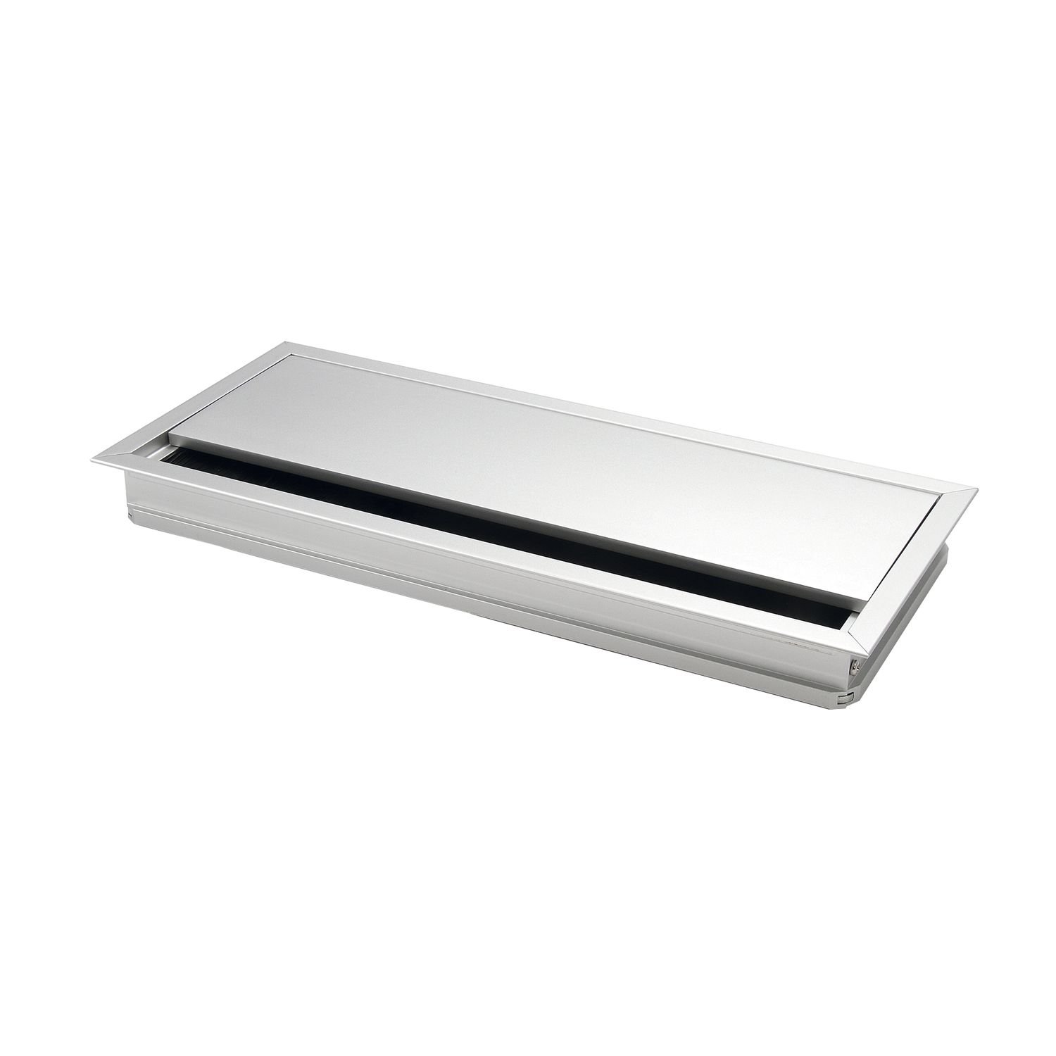 Kabeldurchgang eckig mit Staubschutzbürste, 300x120x25 mm, Aluminium eloxiert