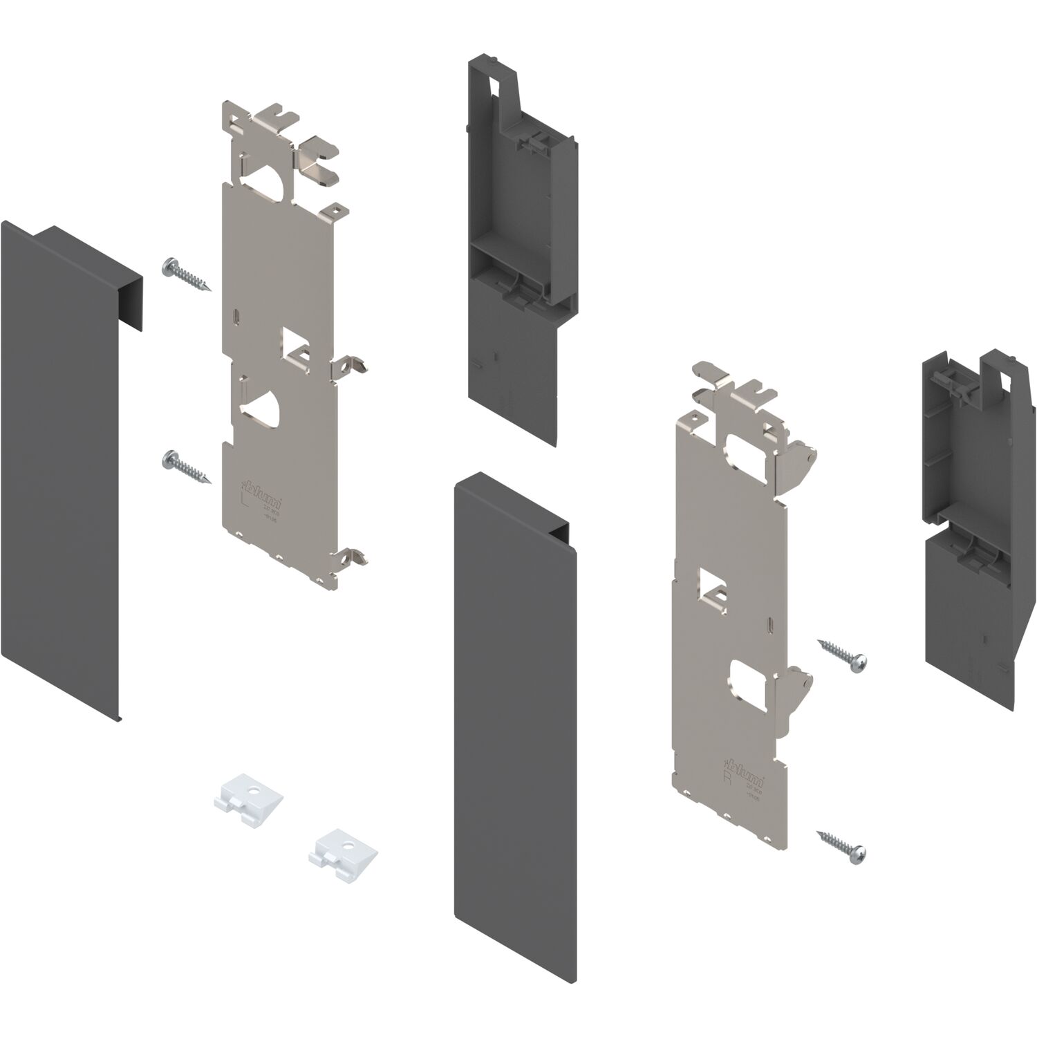 blum LEGRABOX Fronthalter Innenauszug mit Reling Höhe C, Oriongrau