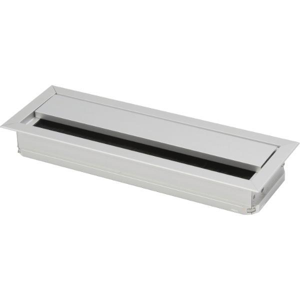 Kabeldurchgang eckig mit Staubschutzbürste, 120x70x25 mm, Aluminium eloxiert