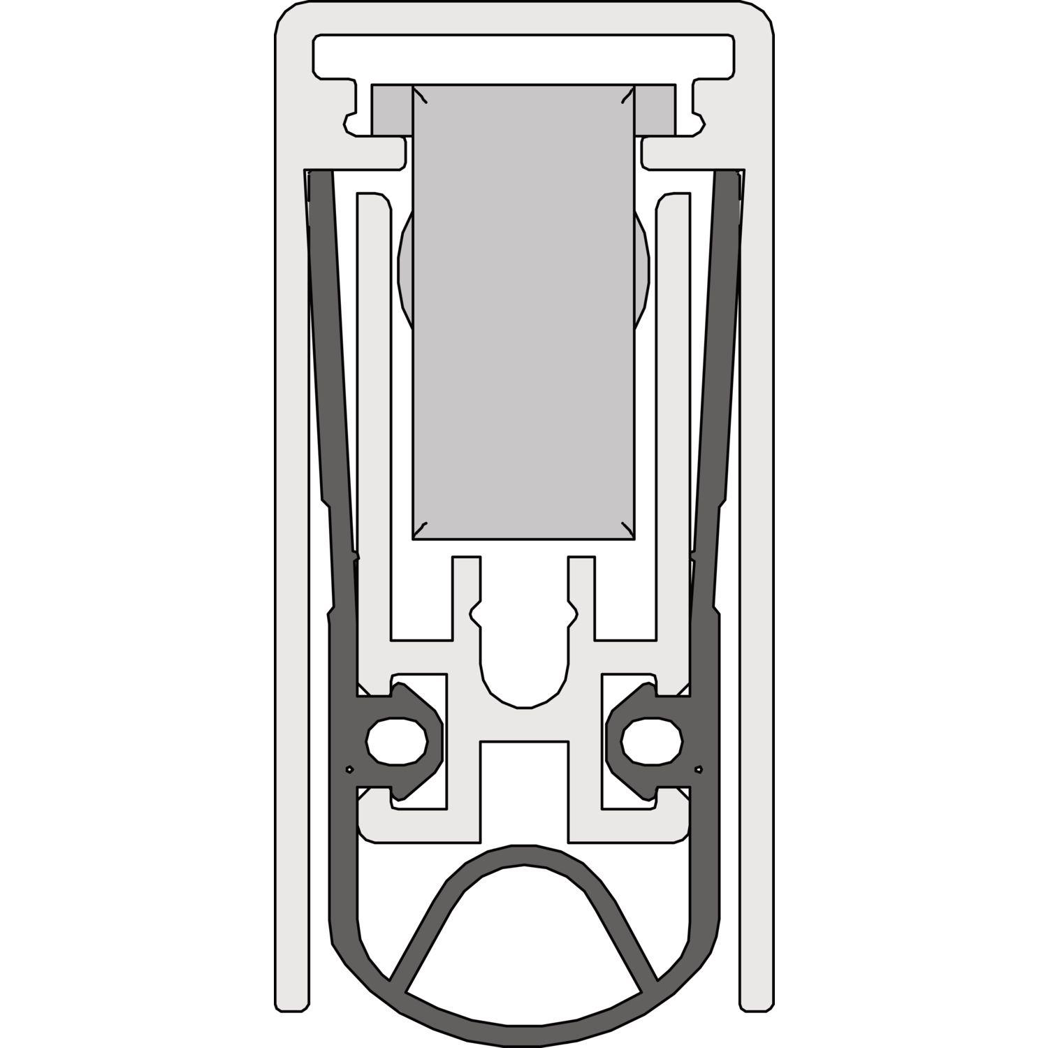 athmer Türdichter Schall-Ex® L-15/30 WS,922 x 14,8 x 30 mm, einseitig, Aluminium natur