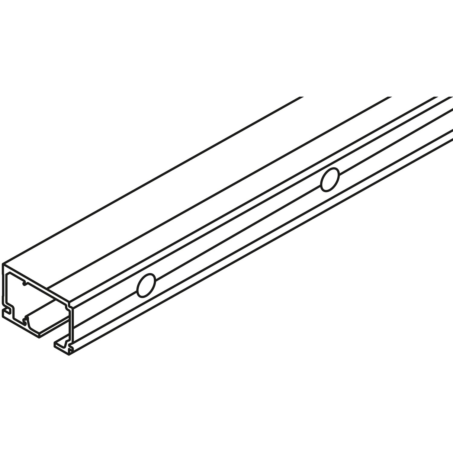HAWA Porta Laufschiene Wandmontage L=6000 mm auf Maß silber (250 mm)