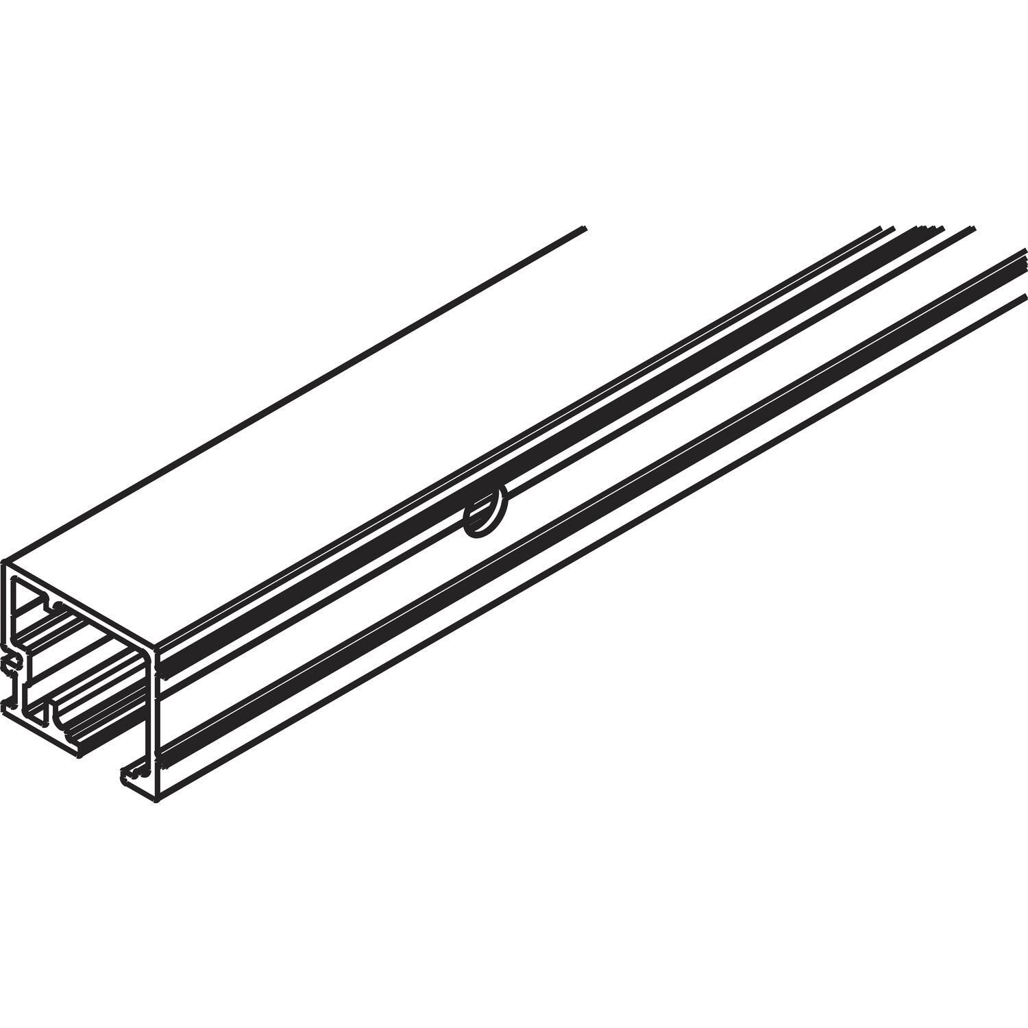 HAWA-Junior 100 Laufschiene Wandmontage L=6000 mm auf Maß silber (250 mm)