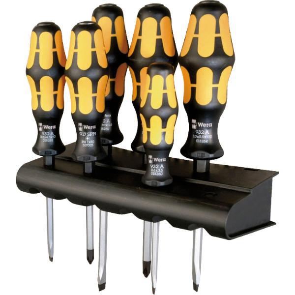Wera Schraubendreher-Satz 932/918/6+Rack Schlitz/Pozidriv 6-teilig