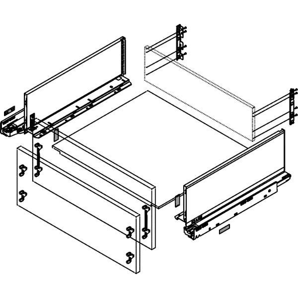 blum LEGRABOX pure SET Höhe C, BLUMOTION S, 70Kg, NL 600, Oriongrau