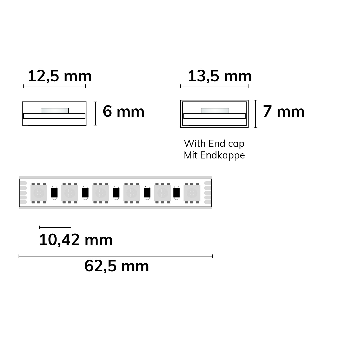 ISOLED LED AQUA RGB+WW Flexband 24V DC 19W IP68 5m Rolle 96 LED/m