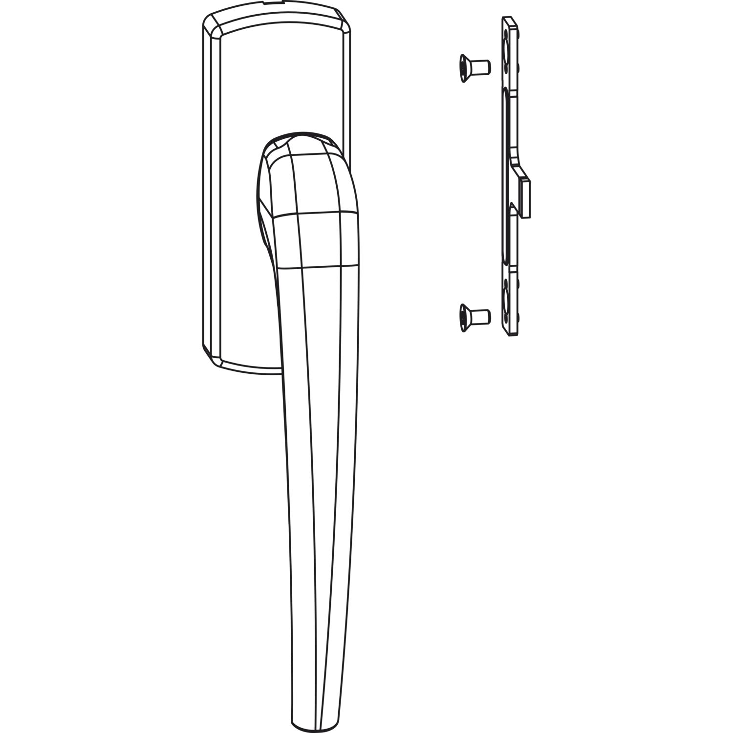 Maco #455691 SKB-Z Drehgriff für Aufsatzgetriebe links Aluminium silber eloxiert