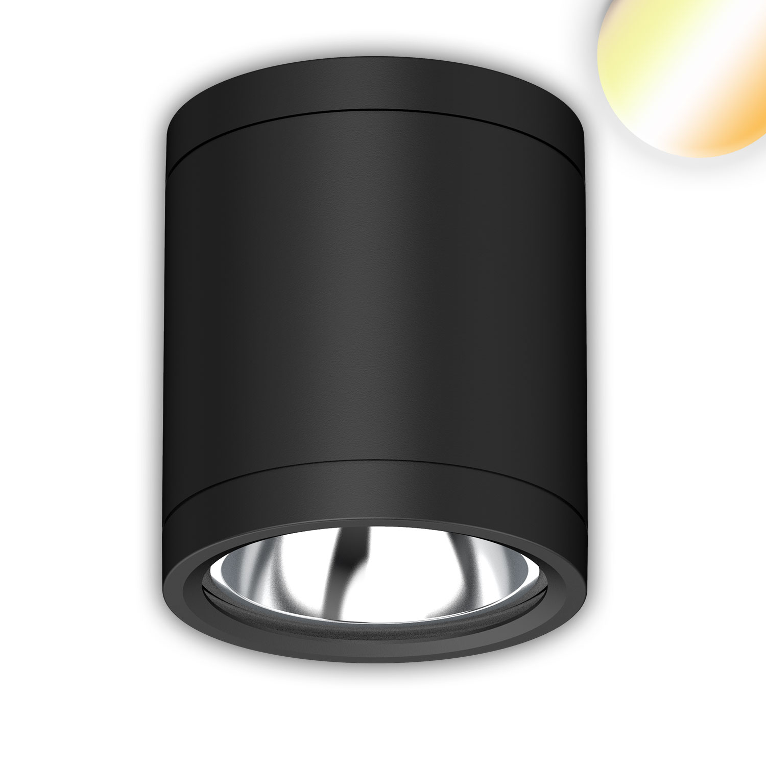 ISOLED LED Deckenaufbaustrahler IP65 schwarz 10W ColorSwitch 3000|4000|5000K dimmbar