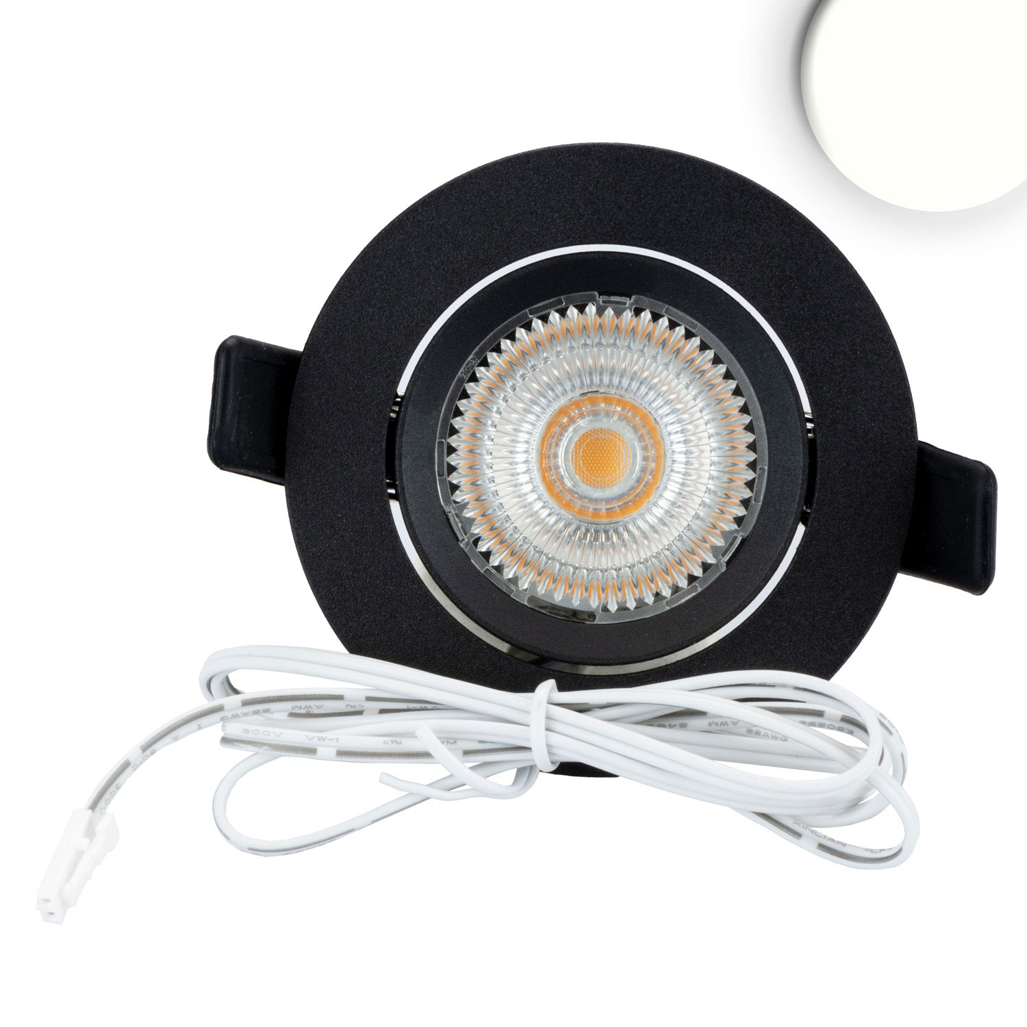 ISOLED LED Einbauleuchte Slim68 MiniAMP schwarz rund 8W 24V DC neutralweiß dimmbar
