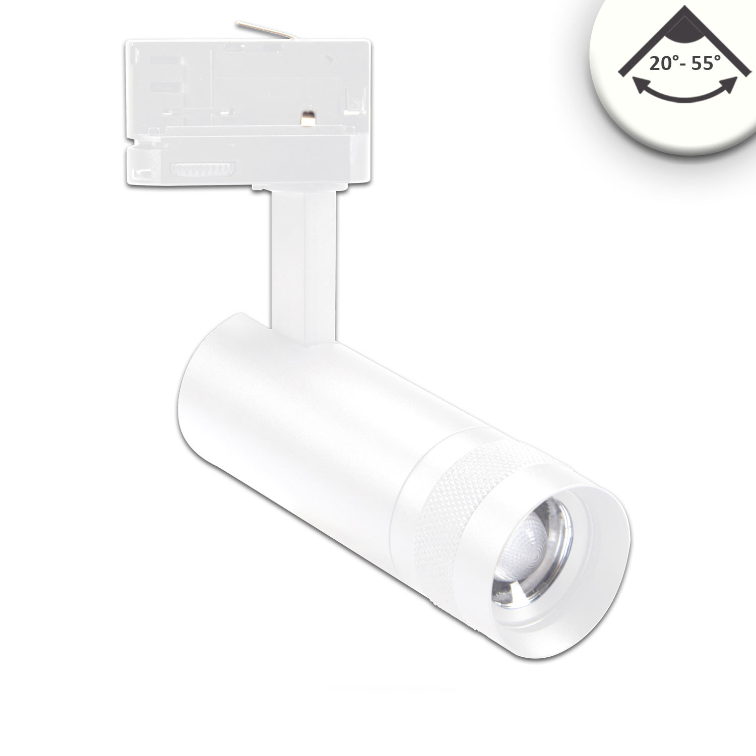 ISOLED 3-Phasen Schienen-Strahler fokussierbar 8W 20°-55° weiß matt 4000K