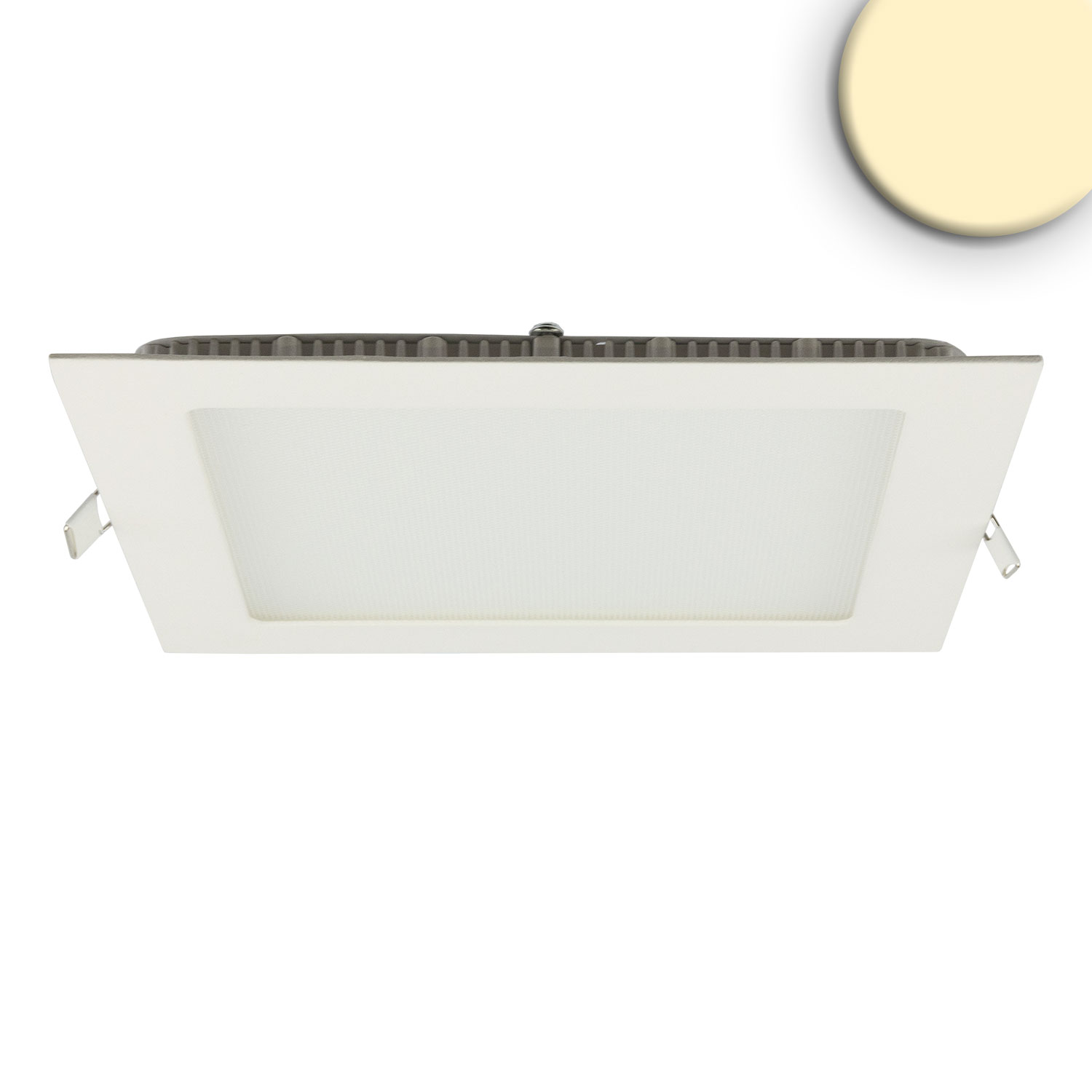 ISOLED LED Downlight 15W eckig ultraflach blendungsreduziert weiß warmweiß dimmbar CRI90