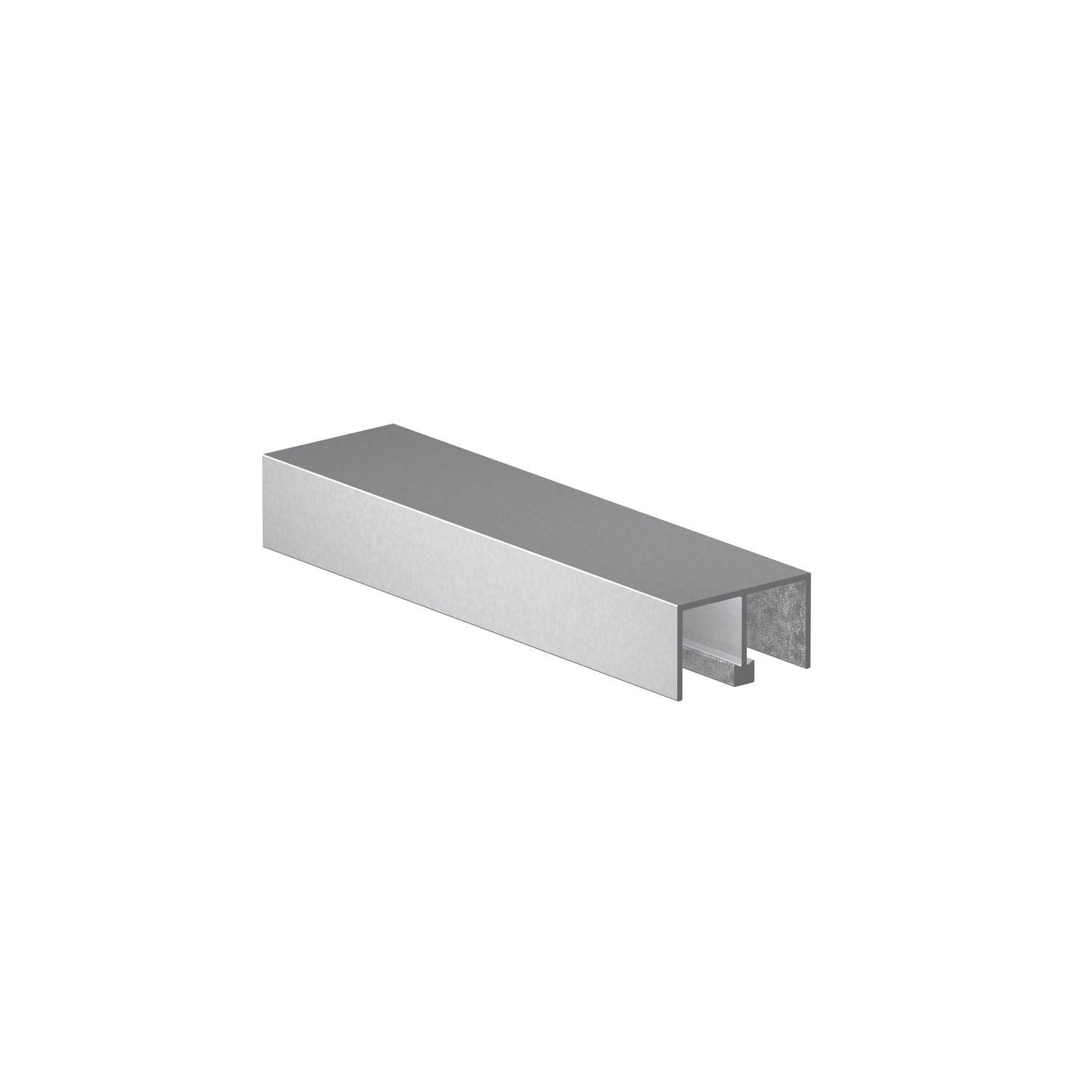 SUPRA Doppel - Führungsprofil beflockt auf Maß, Aluminium natur eloxiert (250 mm)