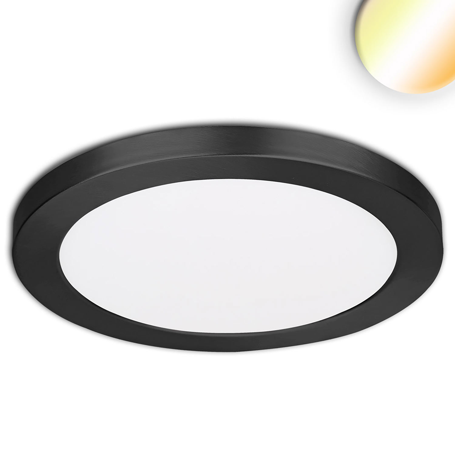 ISOLED LED Aufbau/Einbauleuchte Slim Flex 24W schwarz ColorSwitch 3000|3500|4000K