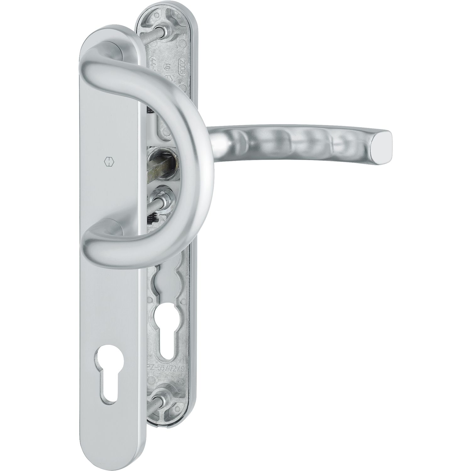 Hoppe Wechselgarnitur LIÈGE - auf Schmalschild 36 mm, 67-72,silber eloxiert