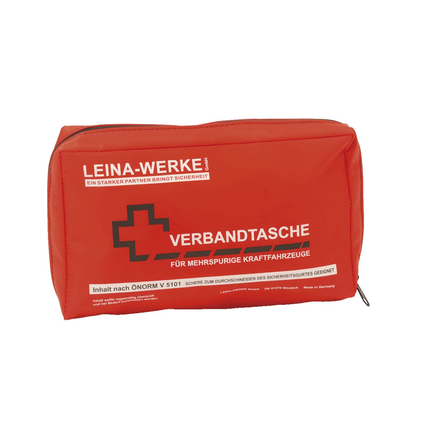 Leina-Werke KFZ-Verbandtasche ÖNORM V 5101 Größe 240x60x140mm rot