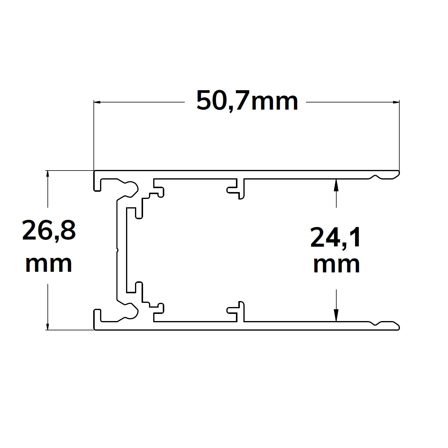 ISOLED Track48 Aufbauschiene schwarz 200cm 4-polig inkl. Endkappen und Schutzcover