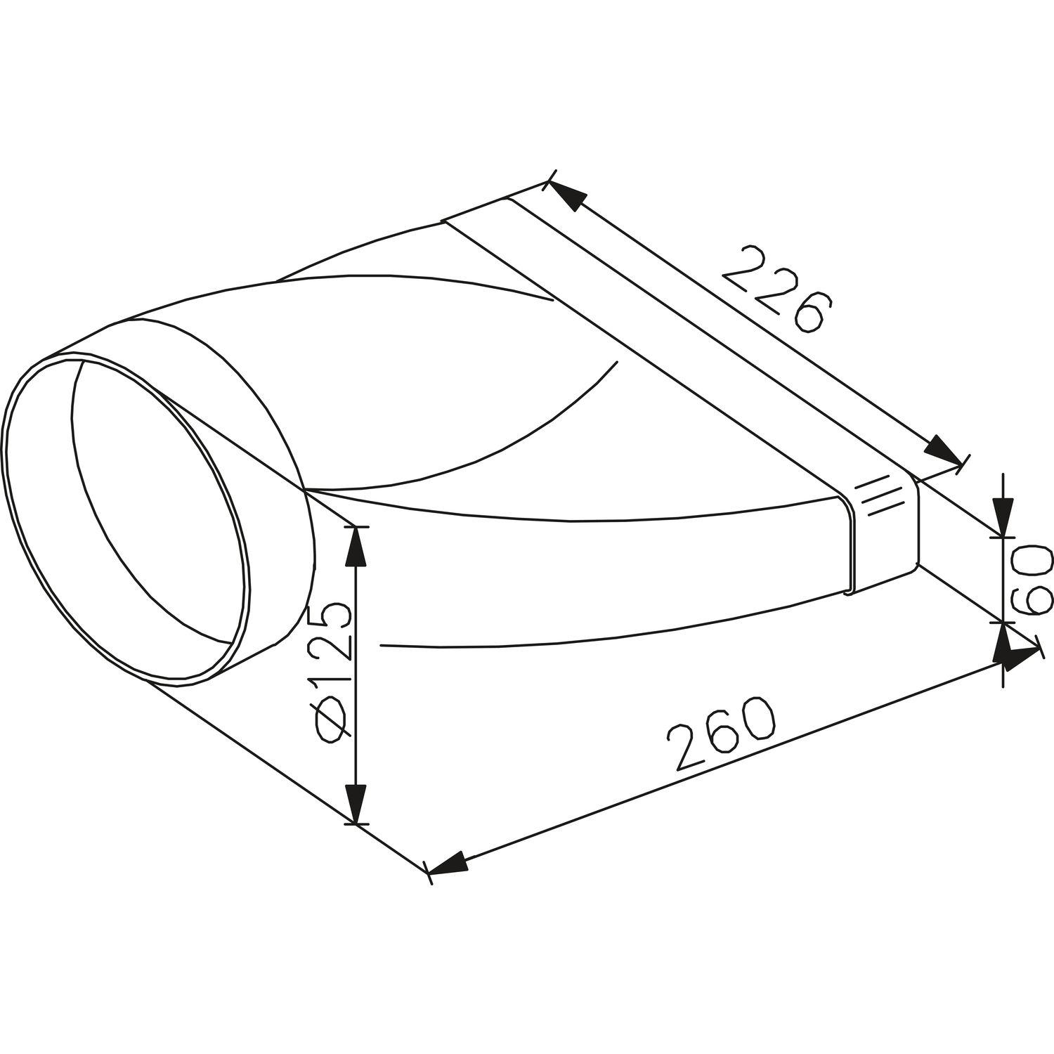 Faber Übergangsstück Flach/Rund Ø 125 mm Faber Übergangsstück Flach/Rund Ø 125 mm