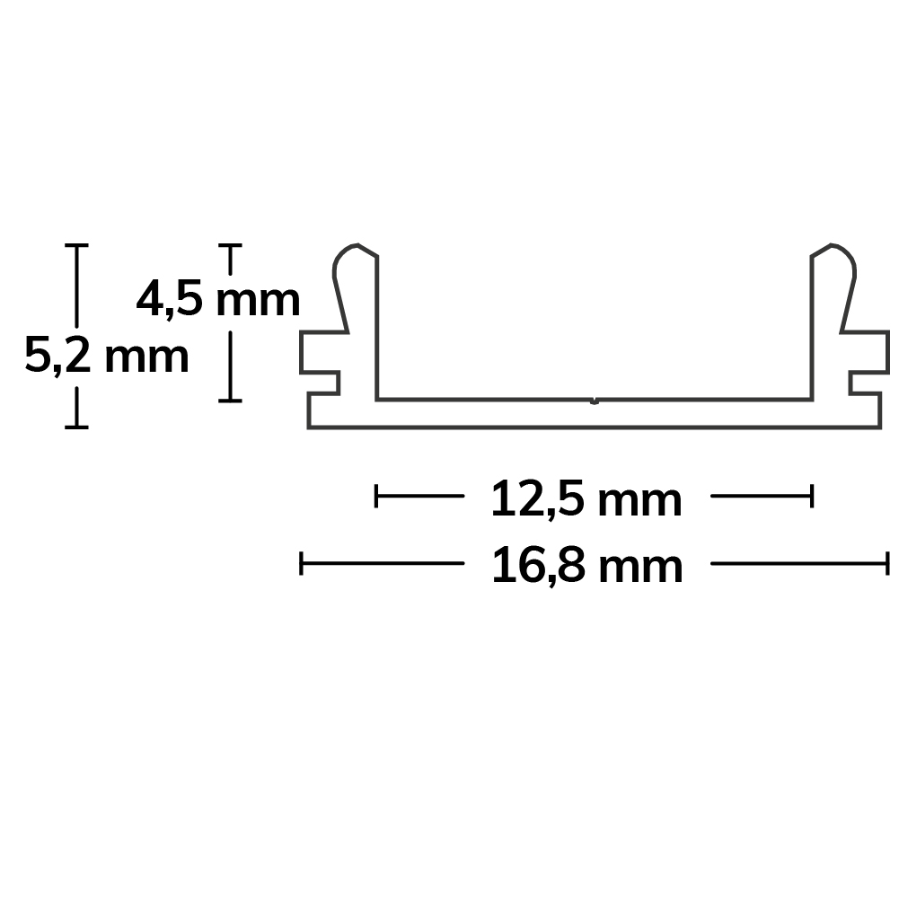ISOLED LED Aufbauprofil SURF12 BORDERLESS FLAT Aluminium eloxiert 200cm