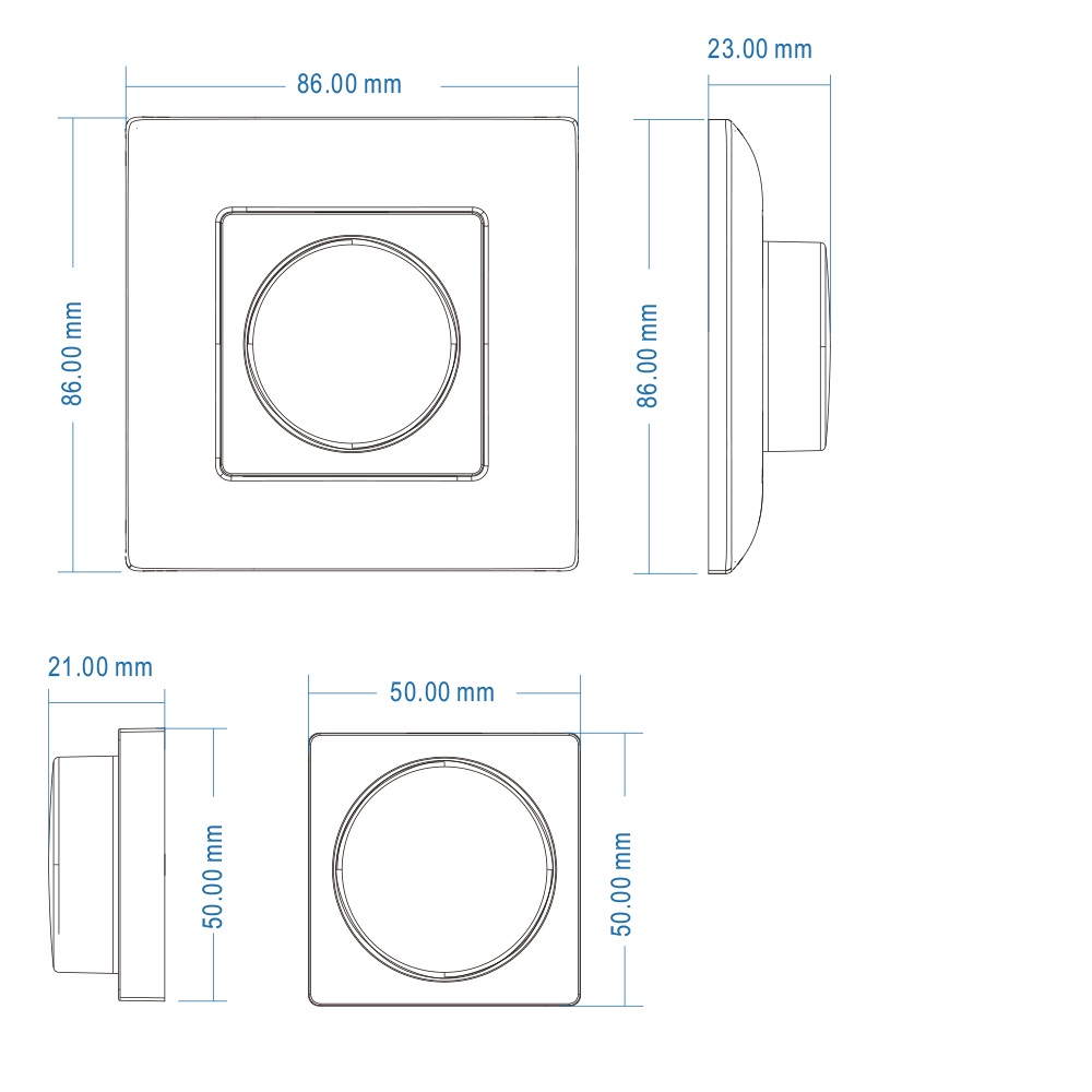 ISOLED Sys-Pro weißdynamische 1 Zone Aufbau-Drehknopf-Fernbedienung mit Batterie