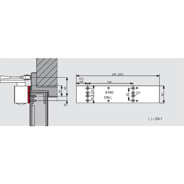 dormakaba Montageplatte für TS 83, silber