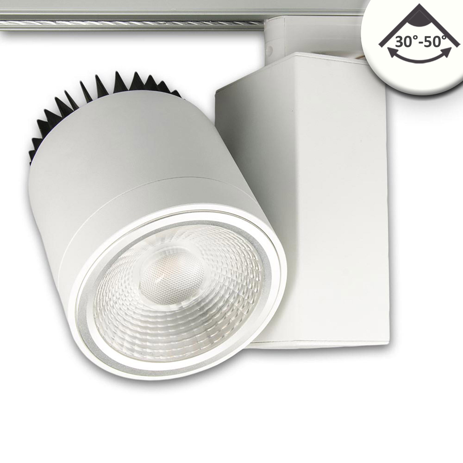 ISOLED 3-Phasen Schienen-Strahler fokussierbar 35W 30°-50° weiß matt 4000K CRI92