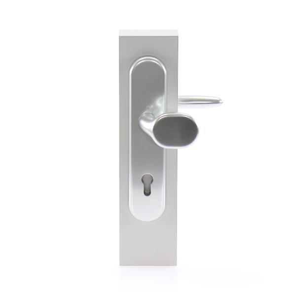 Hoppe SH-Wechselgarnitur VERONA-auf Schild PZ88, 57-67, SST, ohne Kzs., silber