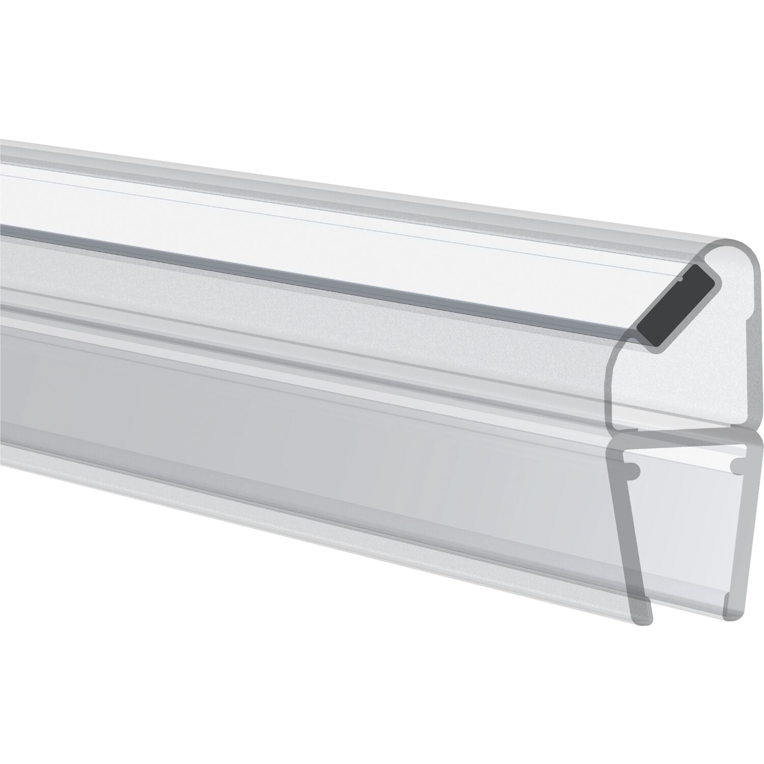 REHAU Magnetprofil 180° für 6 - 8mm mit Anschlag 2500mm,Kunststoff transparent