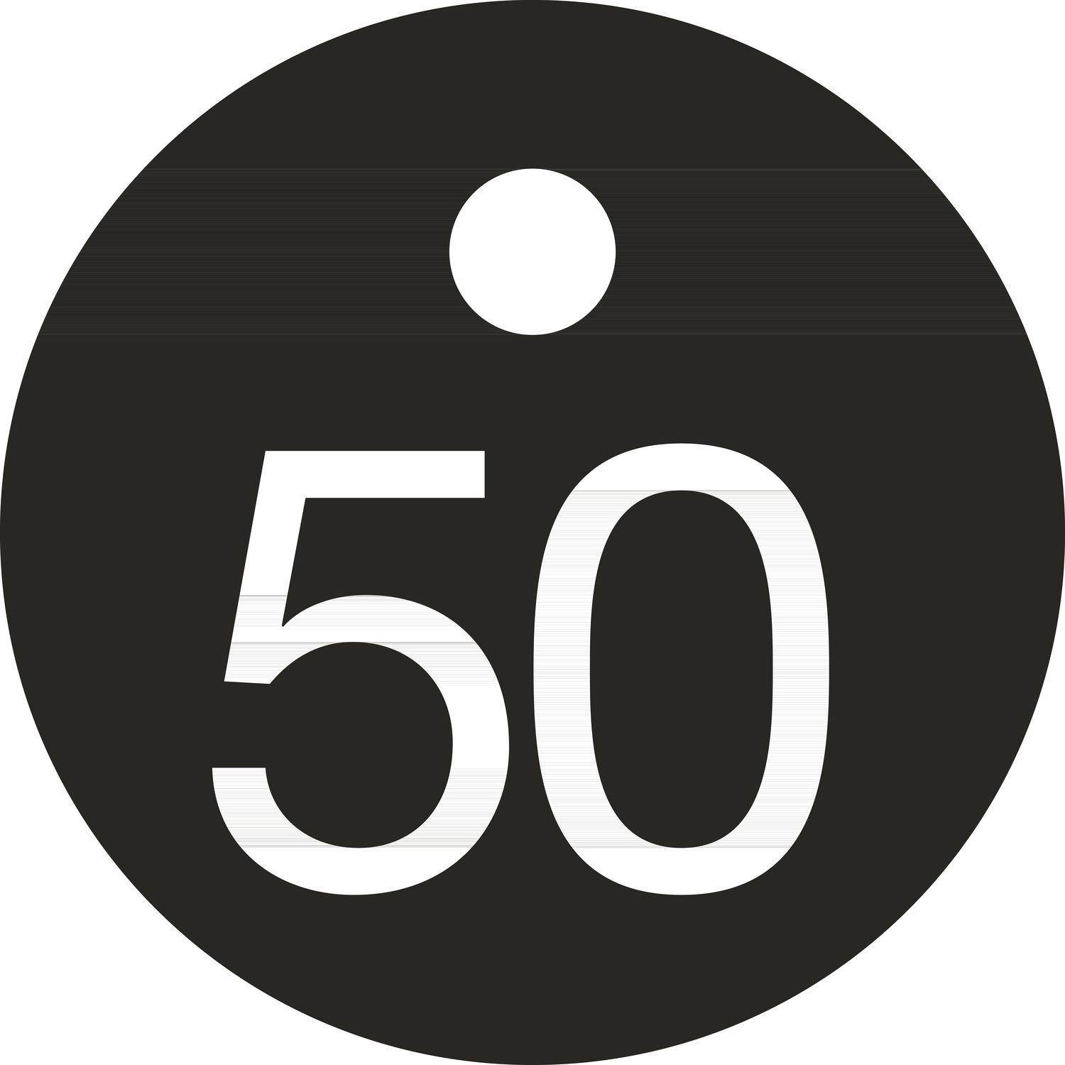 Schlüsselnummer - ø 25, Nummer 50, Aluminium schwarz eloxiert