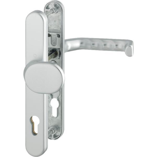 Hoppe Wechselgarnitur LIVERPOOL - Schmalschild Knopf PZ, silber elox