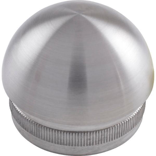 Economy Rändelkappe halbrund hohl, Rohr ø 42,4 x 2 mm,Edelstahl geschliffen V2A