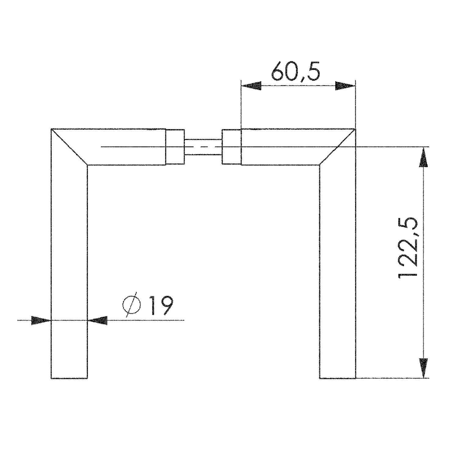 AMF Drückerlochteil 424 L-Form, Ansatz 18 mm, VK 8 mm, Edelstahl