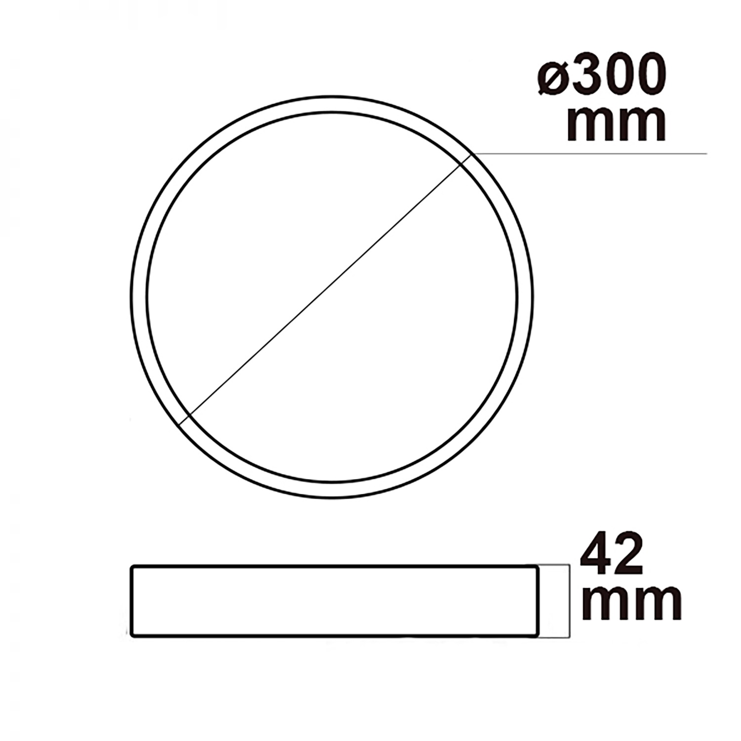ISOLED LED Deckenleuchte PRO schwarz 30W rund DN300 ColorSwitch 2700|3000|4000K dimmbar
